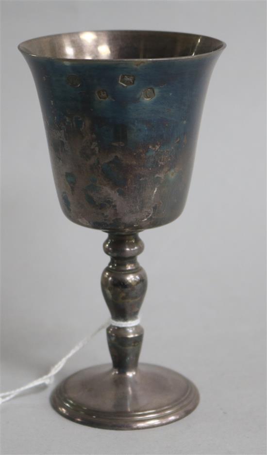 A modern silver goblet by Francis Howard Ltd, Sheffield, 1970, 12.3cm.